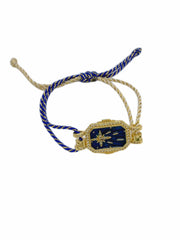 Evil Eye Bird Star Thread 18K Gold Cubic Zirconia Adjustable Bracelet for Women