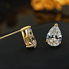 Gold Silver Pearl Drop Cubic Zirconia Copper Drop Earrings For Women
