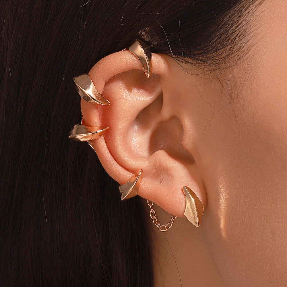 Devil Gothic 18K Gold Plated Anti Tarnish Ear Cuff Earring Pair For Women