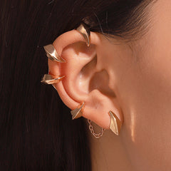 Devil Gothic 18K Gold Plated Anti Tarnish Ear Cuff Earring Pair For Women