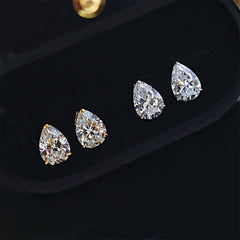 Gold Silver Pearl Drop Cubic Zirconia Copper Drop Earrings For Women