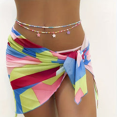 Flower Beaded Colorful Double-Layer  Beach Handmade Wrist Chain For Women