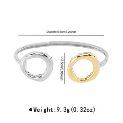 Dual Tone Gold Silver Plated Plain Copper Adjustable Multi Finger Ring