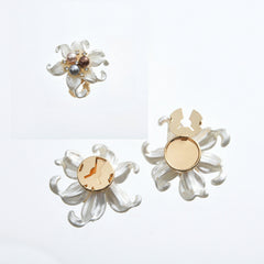 Multi Color Classic Floral Gold Silver Plated Pearl Brass Button Cover