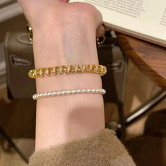 Designer Helix Spiral Gold Silver Plated CZ Anti Tarnish Brass Bracelet