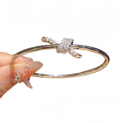 Designer Floral Dual Tone Gold Silver Plated CZ Copper Cuff & Kada