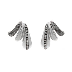Luxury Two-Tone Teardrop Gold Silver Rhinestone Drop Earrings For Women