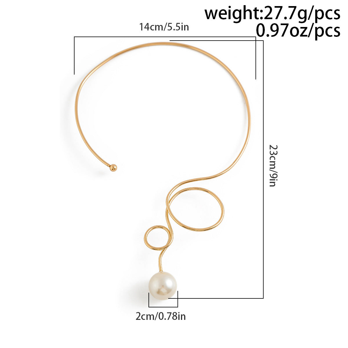 Bow Pearl 18K Gold Hasli Choker Necklace For Women