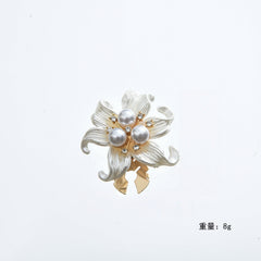 Multi Color Classic Floral Gold Silver Plated Pearl Brass Button Cover
