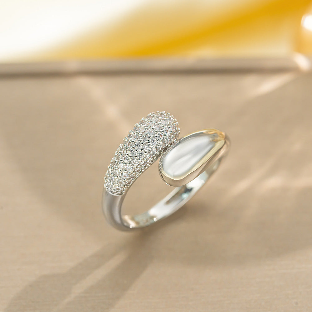Wrap Design Gold Silver CZ Copper Anti Tarnish Adjustable Fancy Ring