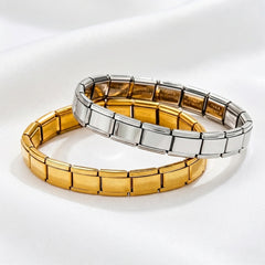 Gold Silver Bricks Anti Tarnish Stainless Steel Bracelet For Women