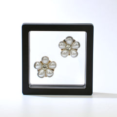 Luxury Floral Pearl Cluster Gold Plated CZ Brass Anti Tarnish Button Cover