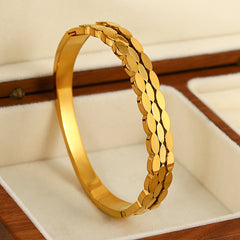 Layered Gold Silver Plated Plain Alloy Cuff & Kada For Women