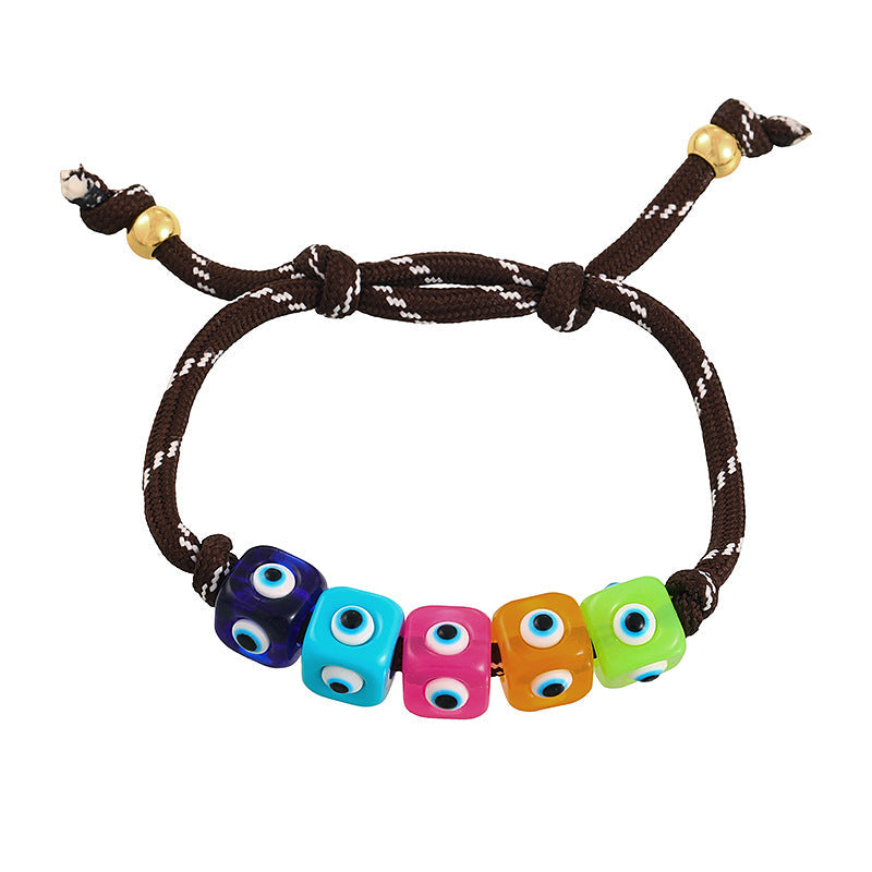 Multi Color Evil Eye  Beads Thread Bracelet For Women