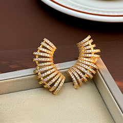 Gold Silver CZ Anti-Tarnish Copper Ear Cuff Earrings