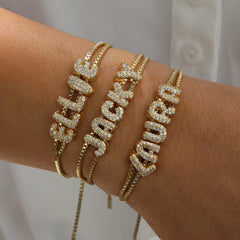 Personalized Gold-Plated Name Bracelet Custom Letter Adjustable Bracelet for Women Group1