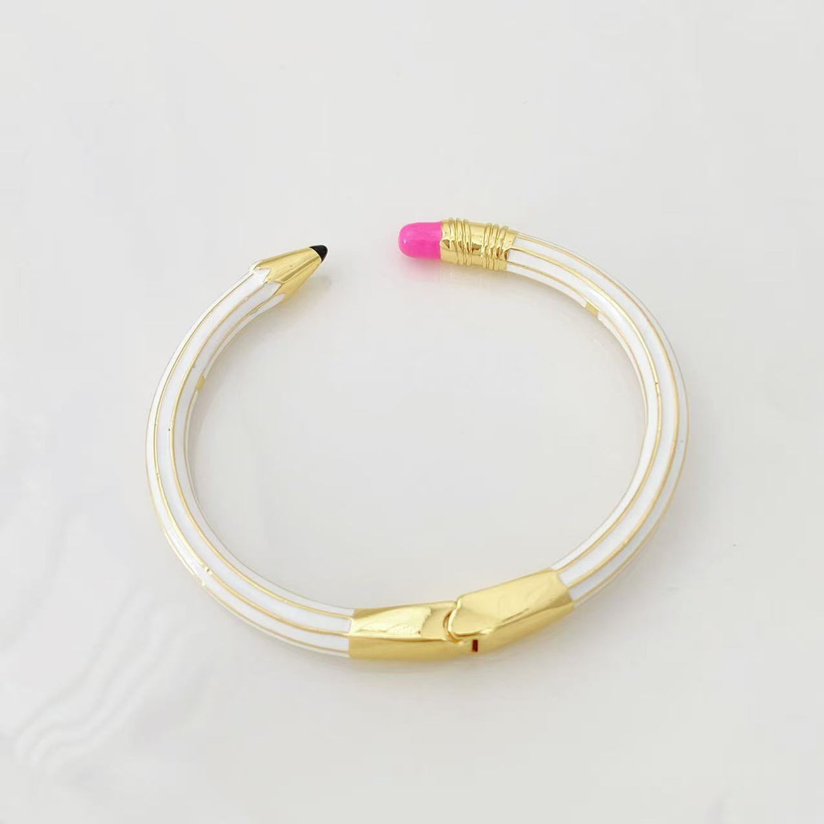 Trendy Pencil Style Gold Plated Enamel Anti Tarnish Copper Cuff & Kada