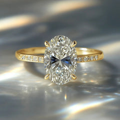 Gold Silver Oval Cubic Zirconia Copper Anti Tarnish Size Ring For Women