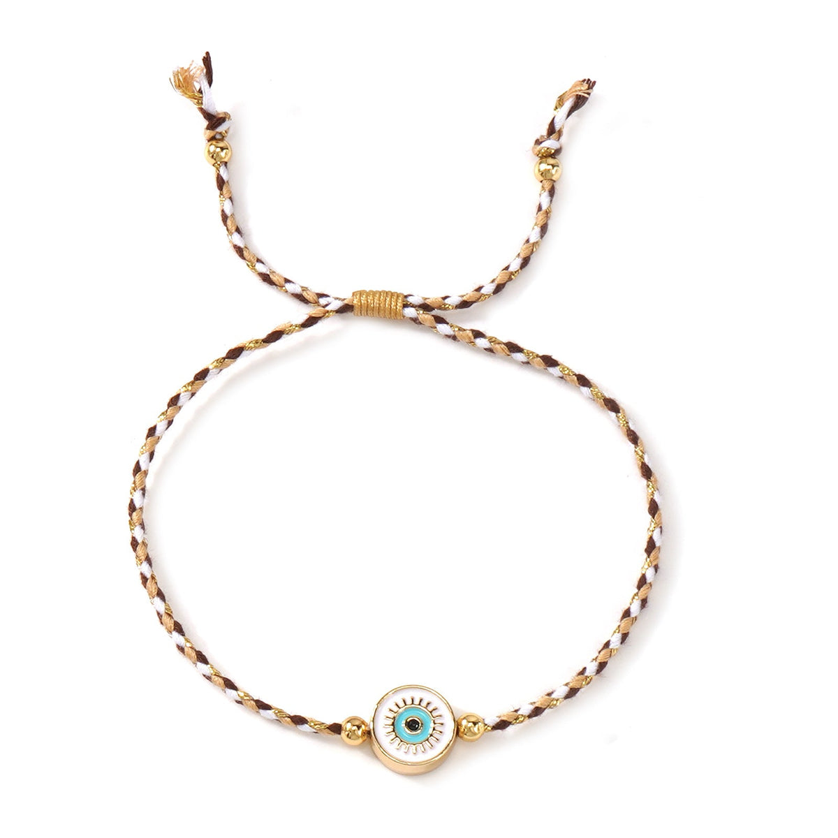 Multi Color Evil Eye Gold Plated Thread Bracelet  For Women