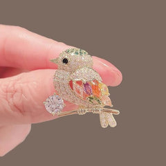 Multi Color Butterfly Gold Cubic Zirconia Copper Brooch For Women