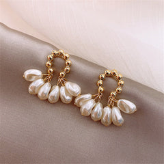 White Pearl 18K Gold Plated Dangler Drop Earring For Women