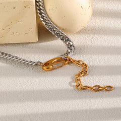 Gold Silver Links Cuban Anti Tarnish Stainless Steel Necklace For Women