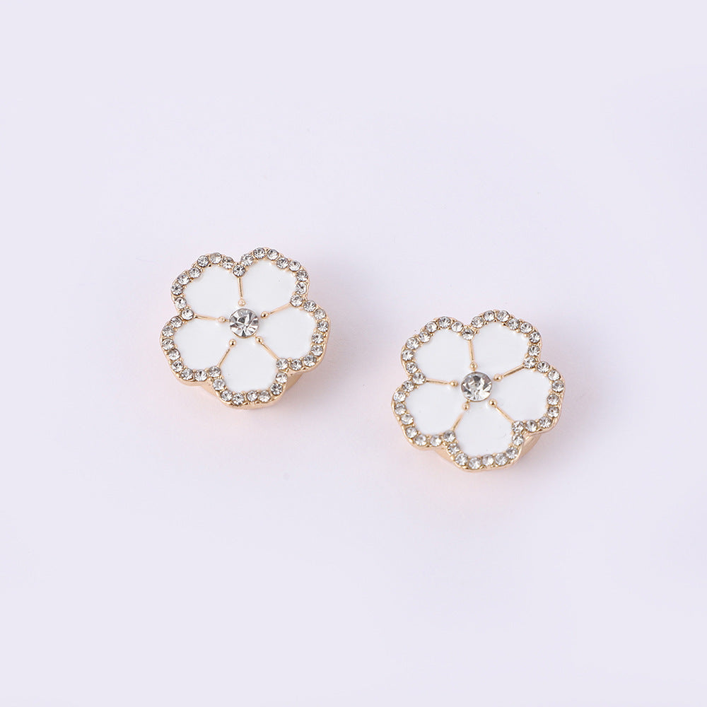 Flower Clover Mother Of Pearl 18K Gold Anti Tarnish Single Shirt Button Cover For Unisex