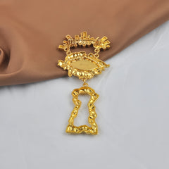 Gold Evil Eye Rhinestone Brooch For Women