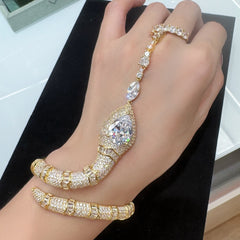 White Green Pink Gold Silver CZ Anti Tarnish Copper Ring-Cuff & Kada