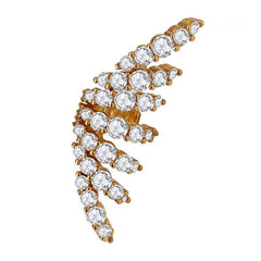 Geometric Cubic Zirconia 18K Gold Silver Single Ear Cuff Earring Women