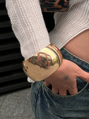 Glossy 18K Gold Anti Tarnish Cuff Kada For Women