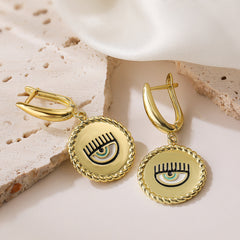 Multi Color Evil Eye Gold Plated Copper Necklace Combo Set For Women