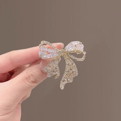 Gold Bow Cubic Zirconia Copper Anti Tarnish Brooch For Women  