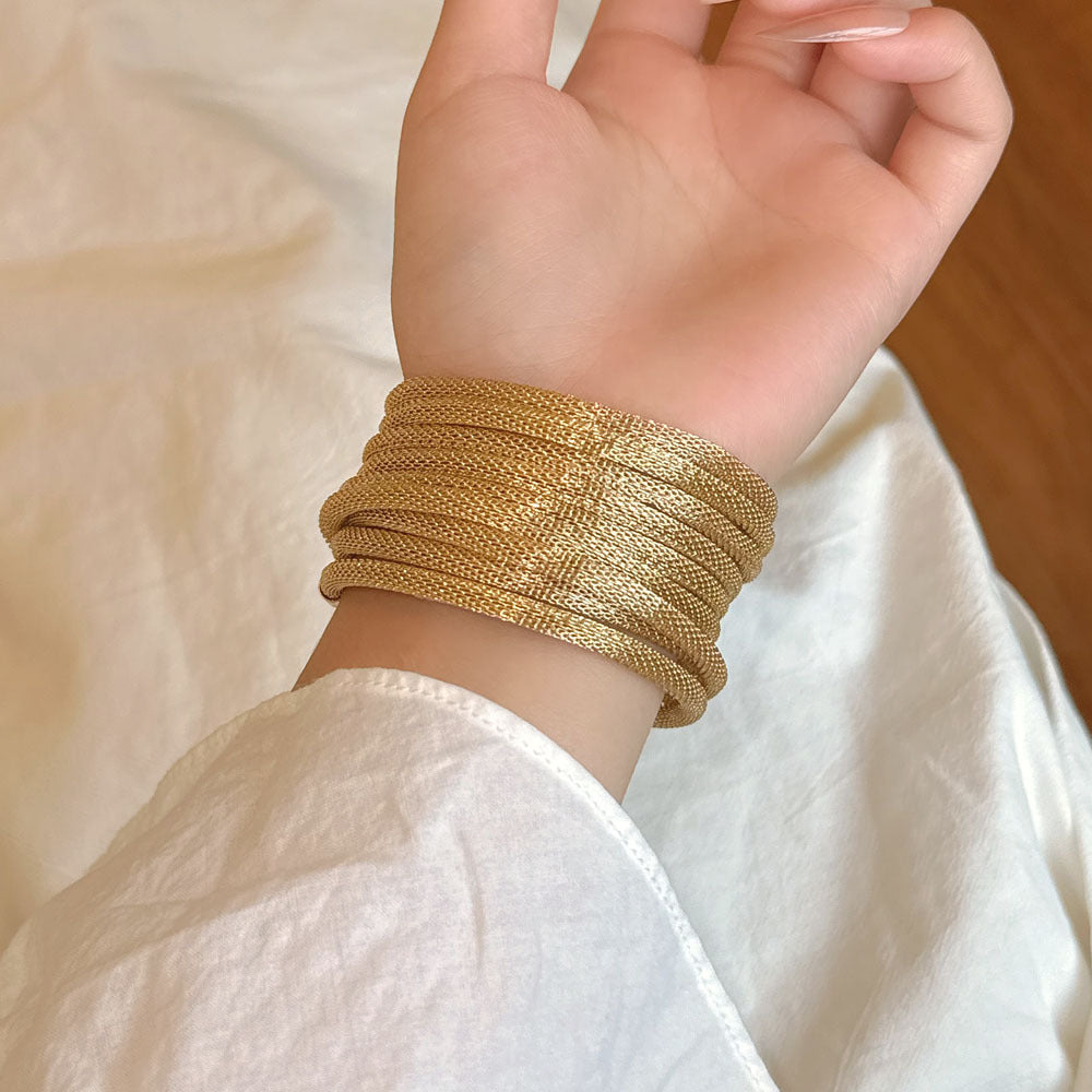 Designer Multi Strand Mesh Chain Gold Silver Plated Adjustable Bracelet