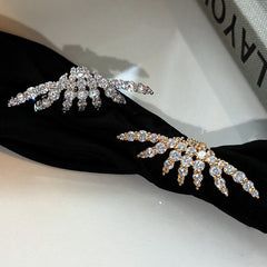 Geometric Cubic Zirconia 18K Gold Silver Ear Cuff Earring Pair