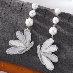 Butterfly 18K Gold Brown Pearl Cubic Zirconia Dangler Earring For Women