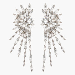 Sparkle Solitaire Cubic Zirconia Silver Dangler Earring For Women Group5