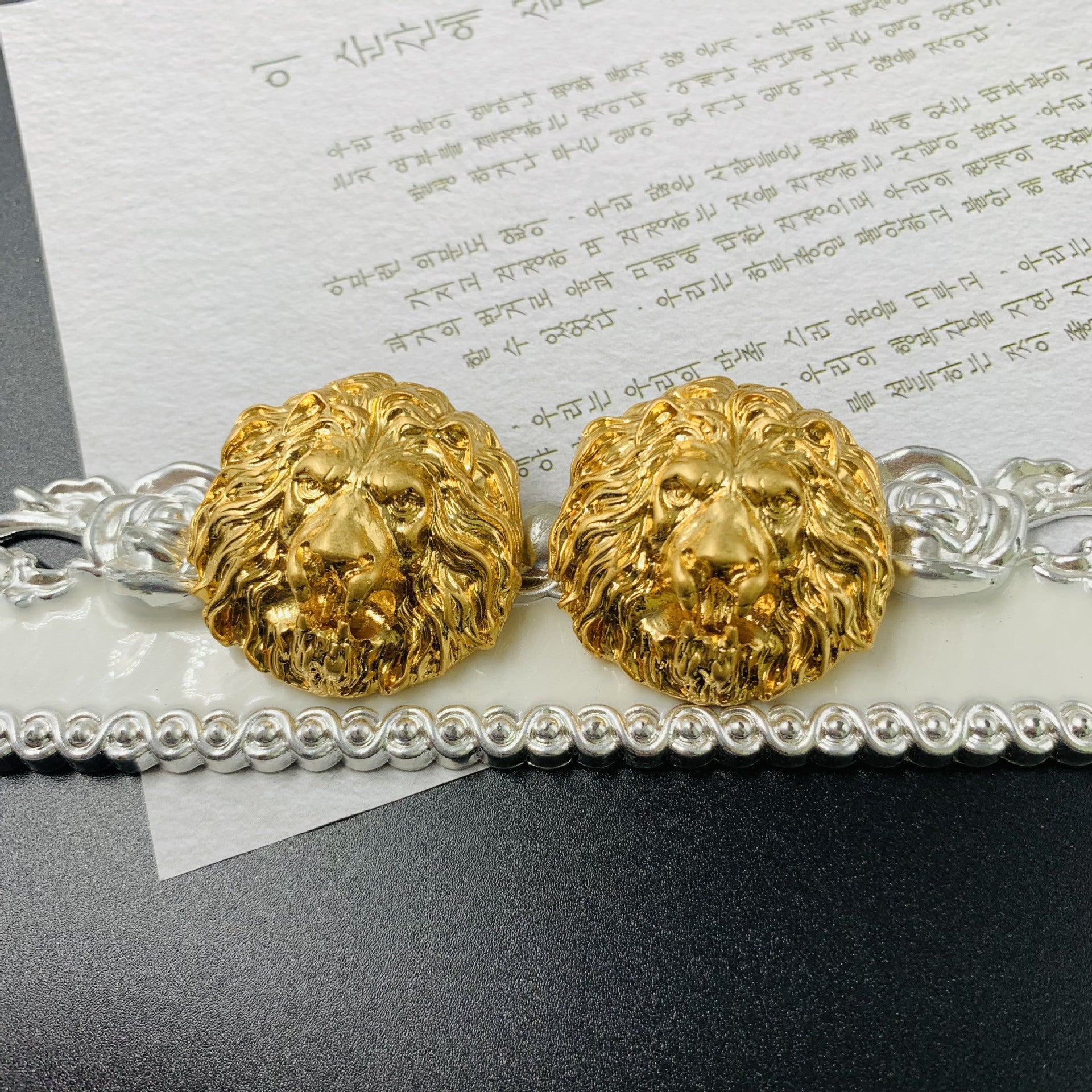 Lion Head 18K Gold Anti Tarnish Stud Earring For Women