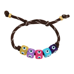 Multi Color Evil Eye  Beads Thread Bracelet For Women