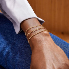 Multi Twelve Birthstone Gold CZ Stainless Steel Bracelet