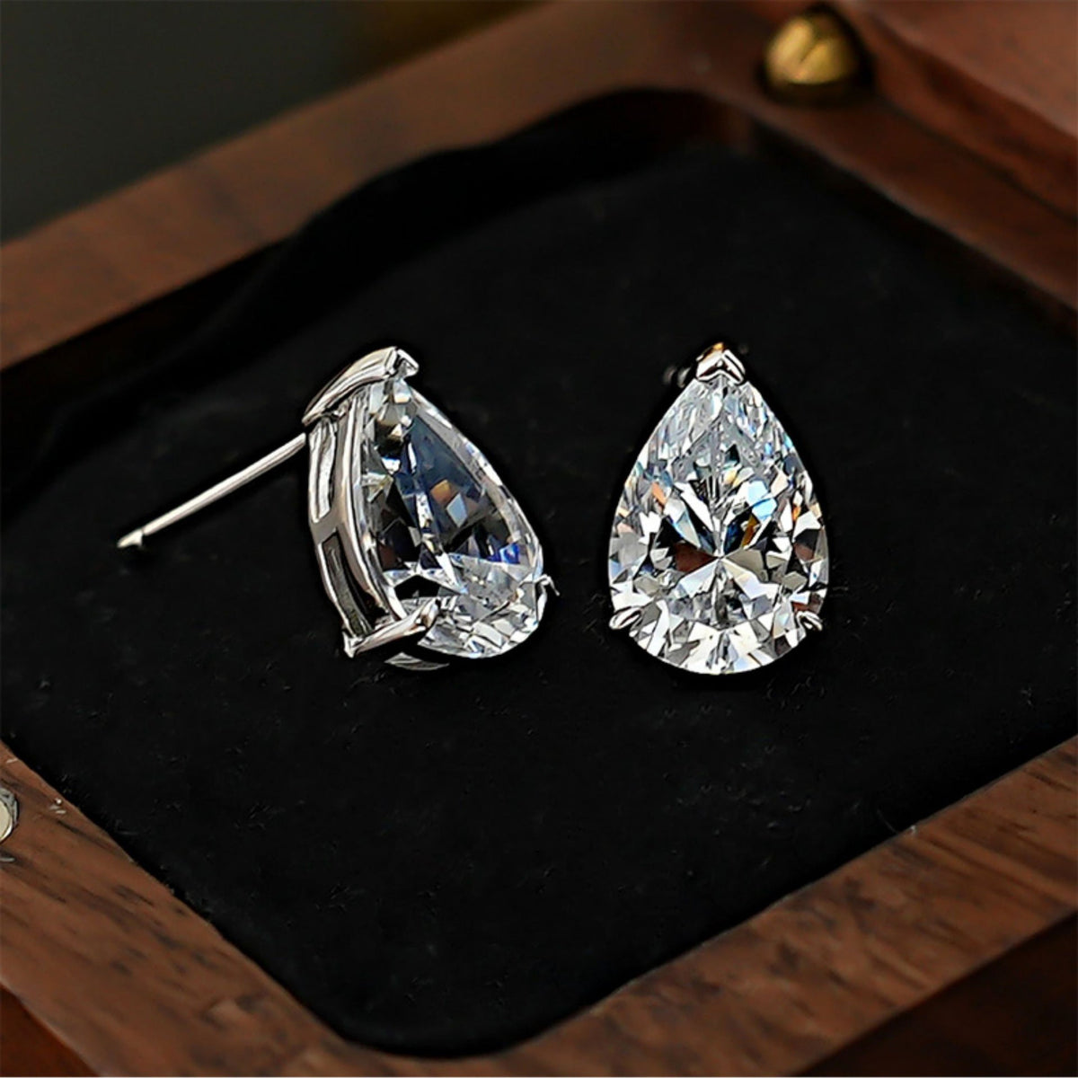 Gold Silver Pearl Drop Cubic Zirconia Copper Drop Earrings For Women