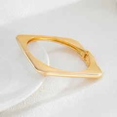 Geometric Style Gold Silver Plated Plain Alloy Cuff & Kada For Women