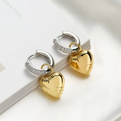 Gold Silver Star Anti Tarnish Copper Hoop Earrings For Women
