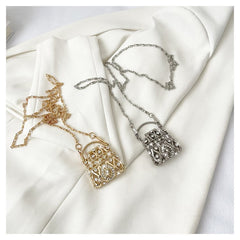 Cubic Zirconia 18k Gold Silver Banquet Shoulder Chain Small Bag For Women