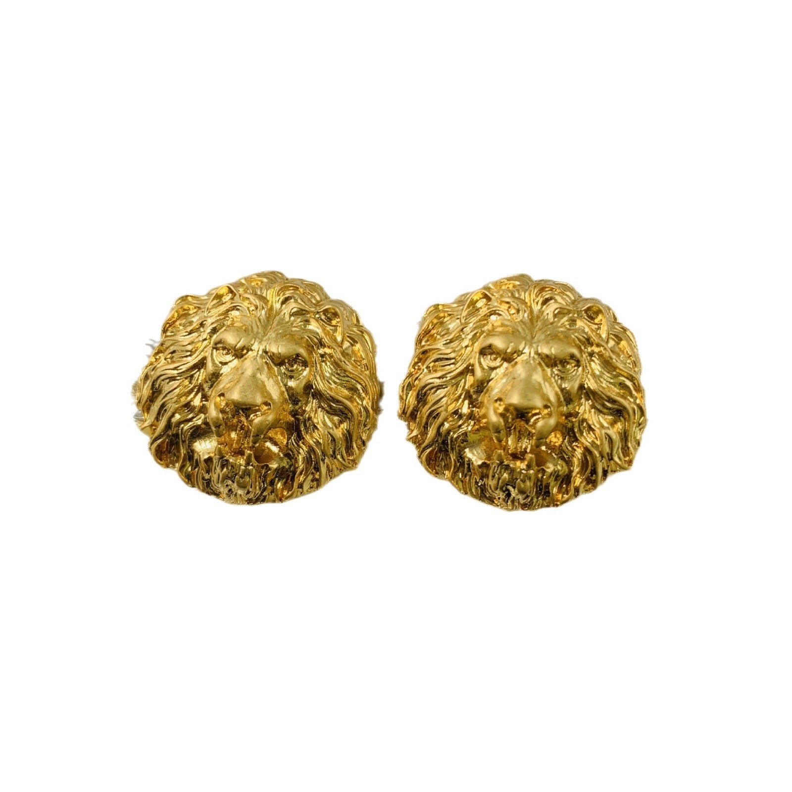 Lion Head 18K Gold Anti Tarnish Stud Earring For Women