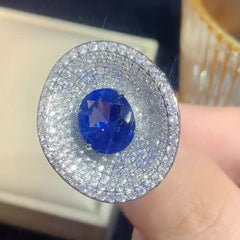 Oval Multi Gemstone Cubic Zirconia Silver Anti Tarnish Adjustable Ring For Women