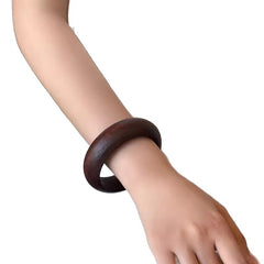 Brown Stylish Plain Wooden Cuff & Kada For Women