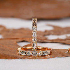 Baguette Rectangle Rhinestone Gold Hoop Anti Tarnish Earring For Women