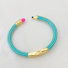Trendy Pencil Style Gold Plated Enamel Anti Tarnish Copper Cuff & Kada