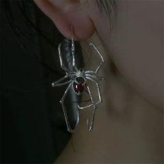 Gothic Spider Design Gold Silver Plated CZ Single Ear Cuff Earrings